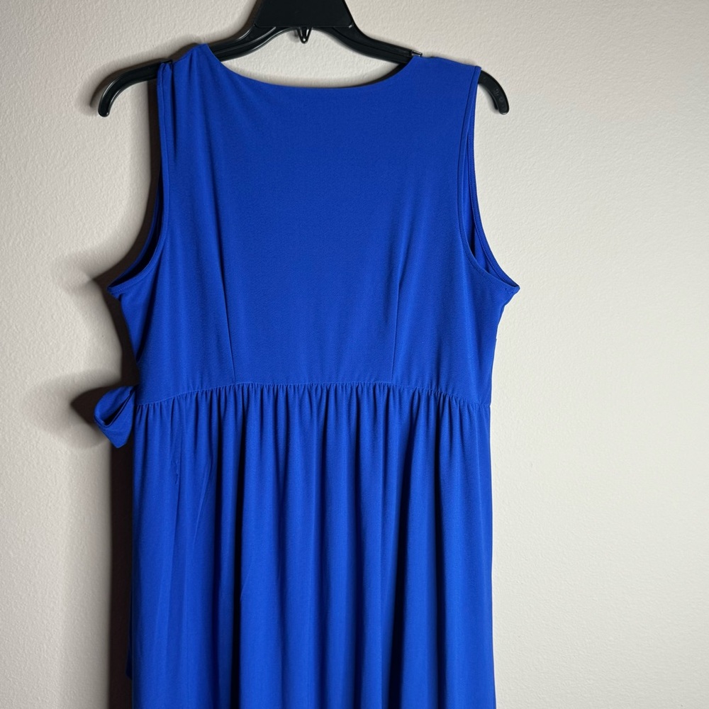 INC International Concepts Elegant Blue Sleeveless Tie Waist Wrap Dress Sz1X - Picture 10 of 10